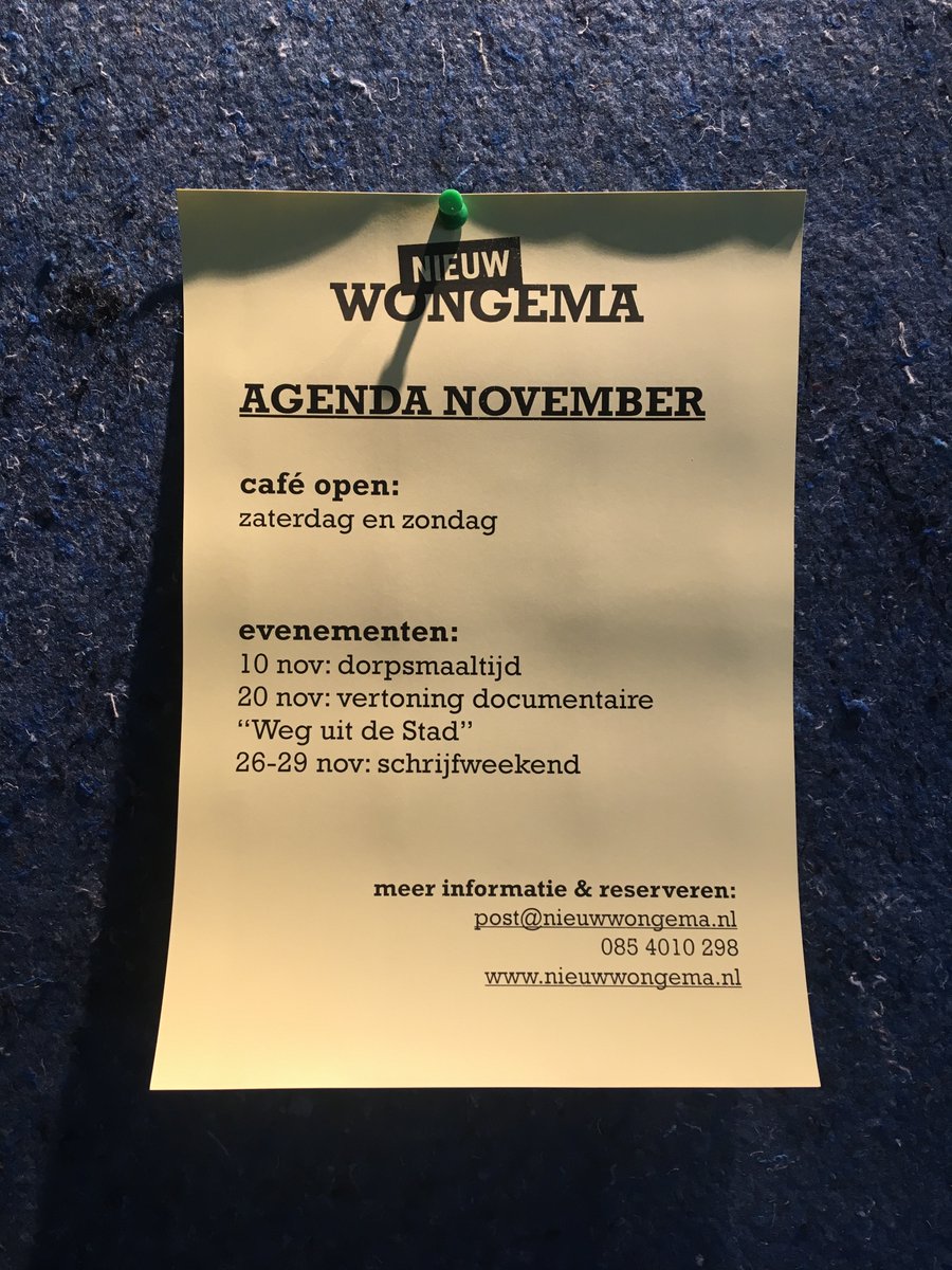 Er is weer van alles in de hand in Nieuw Wongema in november. Kom langs, kom schrijven en kom iets kijken! #nieuwwongema #hogeland