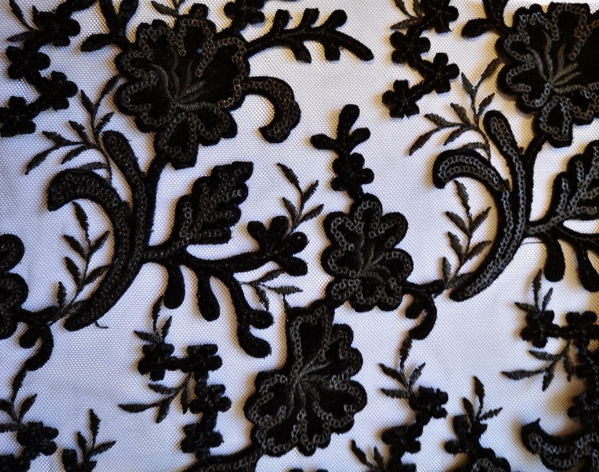 This beautiful sequin embroidered fabric is crafted in a luxurious velvet and features a fine mesh background

(image is taken on white card to show the fabric to its fullest potential).

To order by phone or email please quote:
SKU: 20256 - 9004P - BLACK

#denholmevelvets