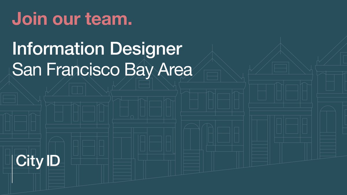 City_ID's tweet photo. Join our team of designers, urbanists and planners to create interesting and engaging user-centred projects.

Further information: https://t.co/gU2DIf3scj

#design #environmentalgraphics #graphicdesign #wayfinding #informationdesign #vacancies #jobs #SanFrancisco #BayArea https://t.co/ySAIcOFR8S