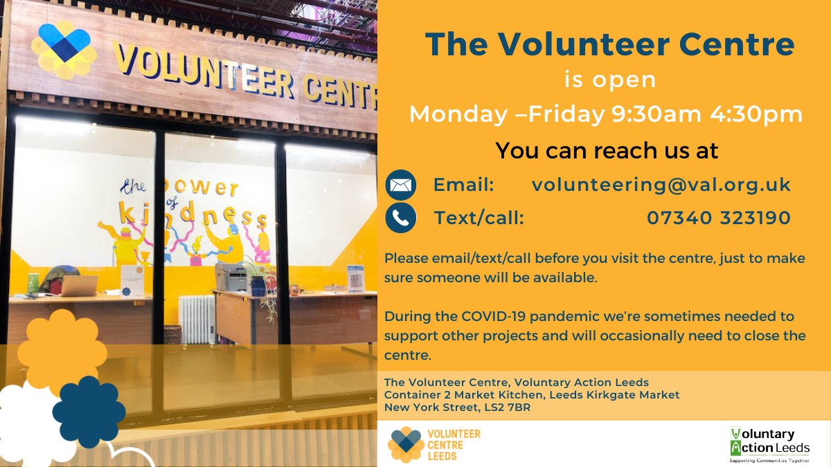 During the COVID-19 pandemic we’re sometimes needed to support other projects and will occasionally need to close the centre. Please email us at volunteering@val.org.uk or text/call on 07340 323190 before you visit the centre, just to make sure someone will be available.