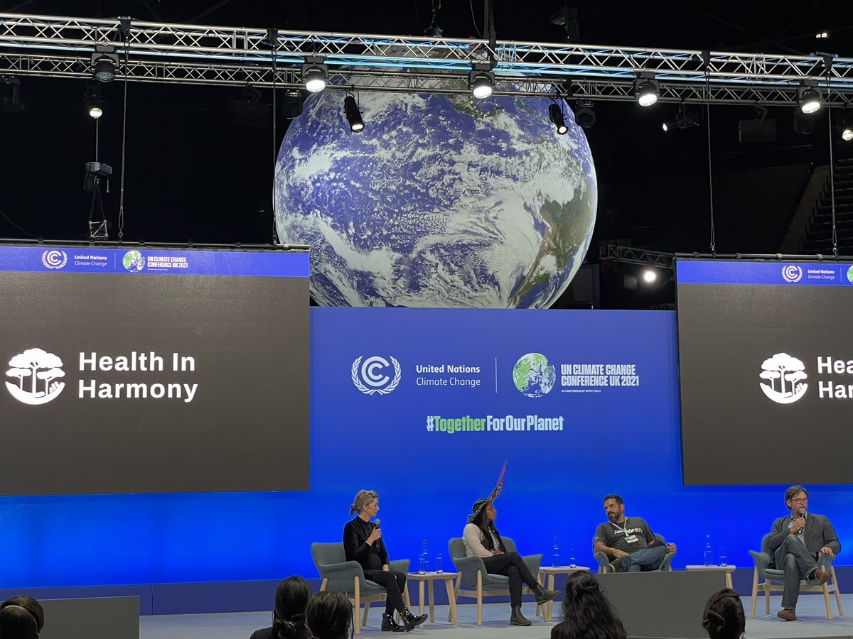 @HIHngo at <a href="/COP26/">COP26</a> - Action Hub. “We have been defending forests with our lives. We need your involvement. It is not possible to talk about climate without indigenous people and without health. Everything is interconnected.” Juma Xipaia. #ClimateJustice #TogetherForOurPlanet