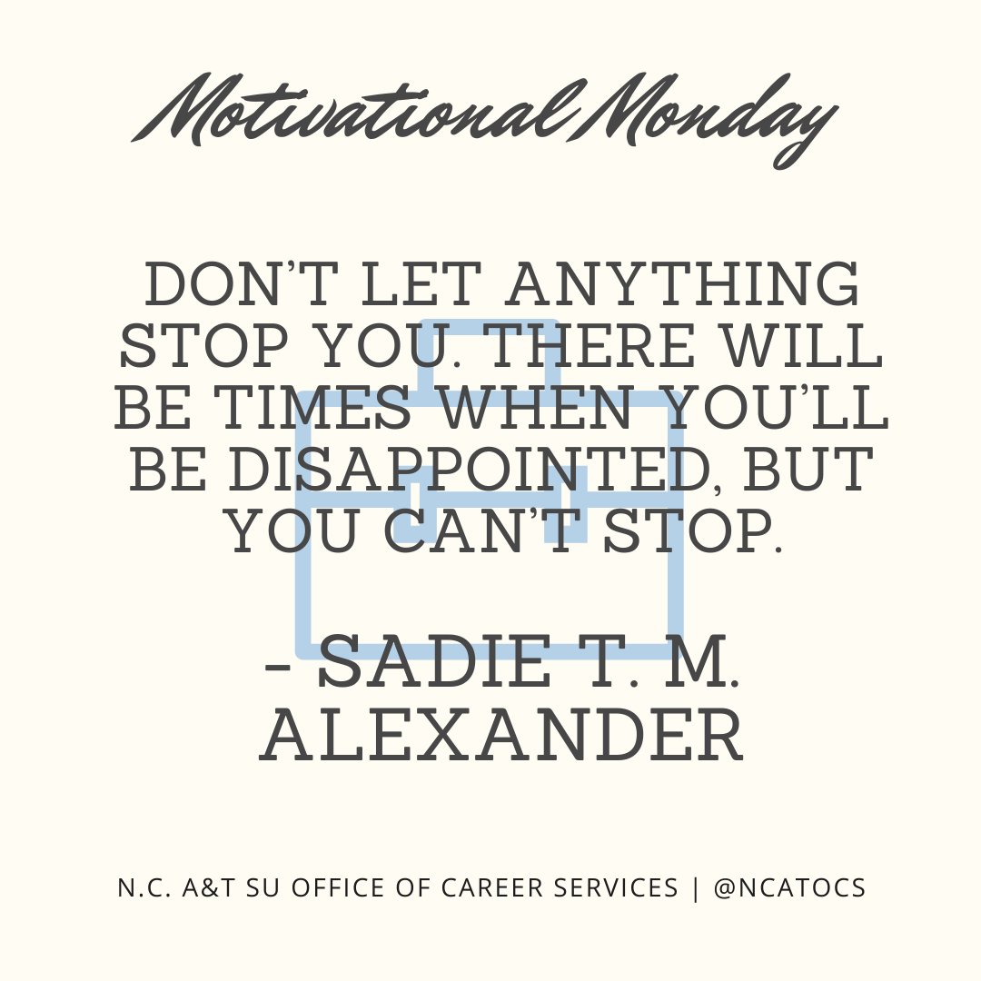 ncatocs's tweet photo. Happy Monday Aggies! Don't let anything stop you, you've come too far!
#ncat21 #ncat22 #ncat23 #ncat24 #ncat25 #ncatsga #aggiepride #ncatocs #ncat #deesecobe #jomc #crosbykids #ncatcaes #ncatcahss #ncatchhs #ncatcost #ncatcoe https://t.co/xM8X25d6cP