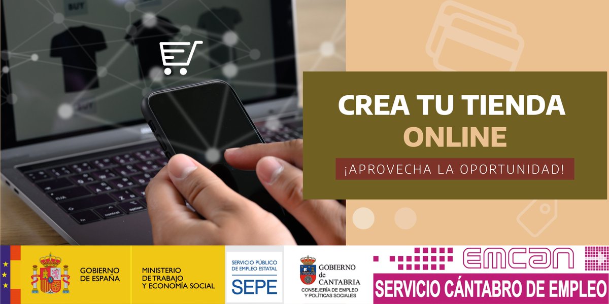 💻Consigue los conocimientos necesarios para crear tu propia tienda online y lleva tus ventas al siguiente nivel.

🌐bit.ly/3CZuuJL
Requisitos:
👉Formación dirigida a trabajadores y desempleados de la Comunidad Autónoma de Cantabria.
🔴¡Inscripción abierta!