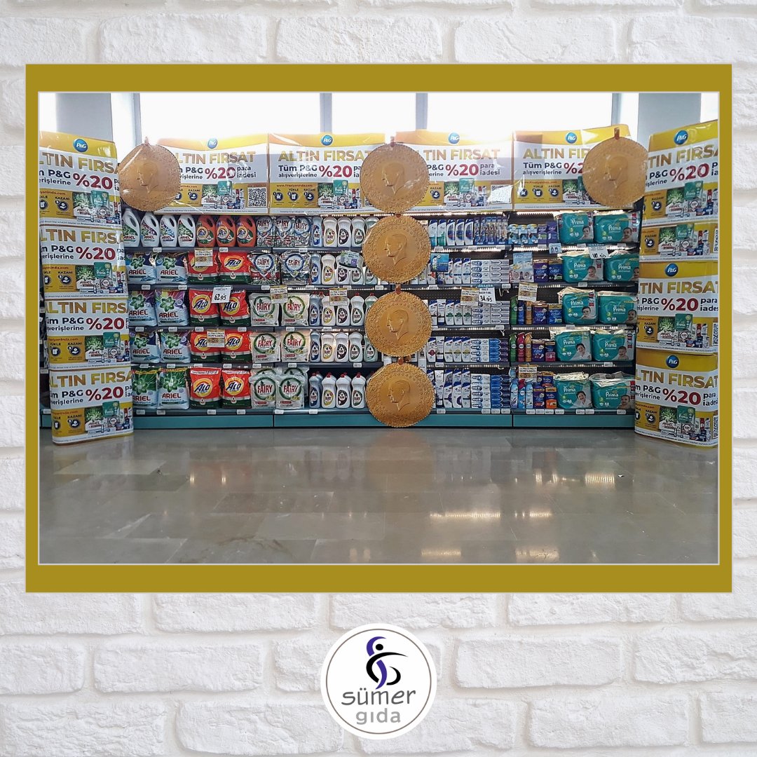 sumergidaas's tweet photo. "Tüm P&G Alışverişlerine %20 Para İadesi” kampanyasıyla, Value Campaign Lansmanı kapsamında gerçekleştirdiğimiz “Altın Fırsat” görsellerimizi siz değerli müşterilerimize sunduk.
#sümergıda #pg #ValueCampaign #sumergida #AltınFırsat https://t.co/GWQSW5FLYI