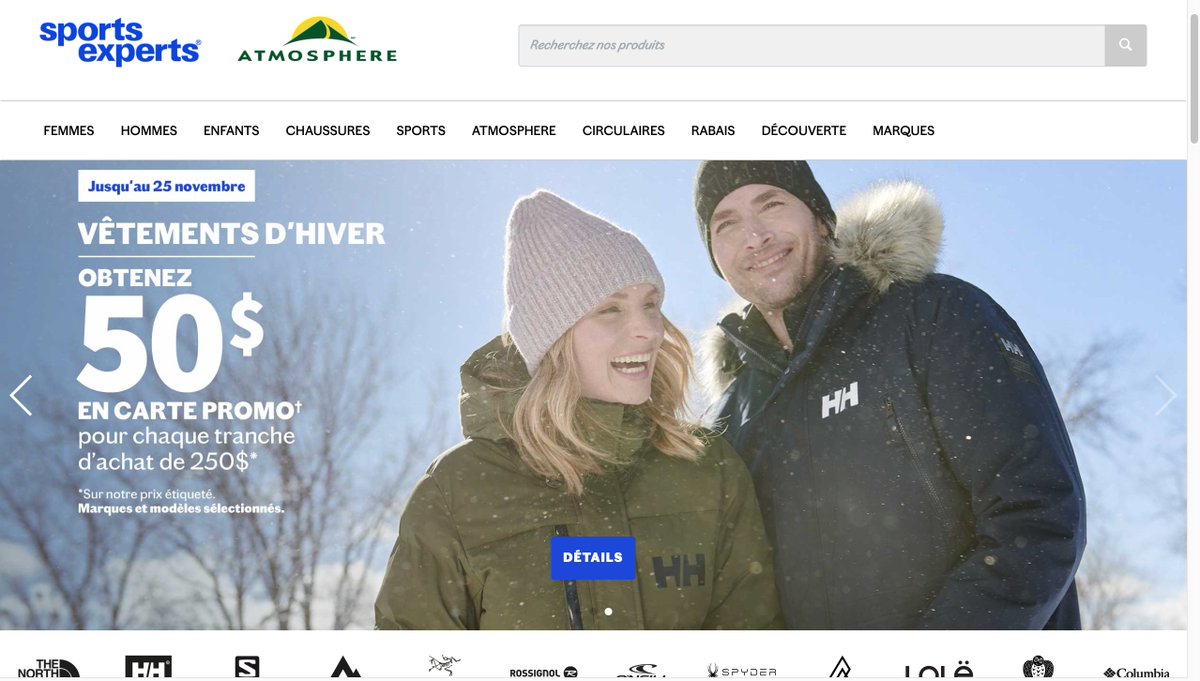 Mka1013N's tweet photo. À votre avis, la page d'accueil de Sport Expert vise-t-elle à optimiser le taux de conversion et le panier moyen des utilisateurs du site Internet? Selon nous, la promotion affiché aide beaucoup à ces deux points. Pour le design du site, nous sommes ambiguë et vous?
#MKA1013TR https://t.co/7YYMIcQkAB