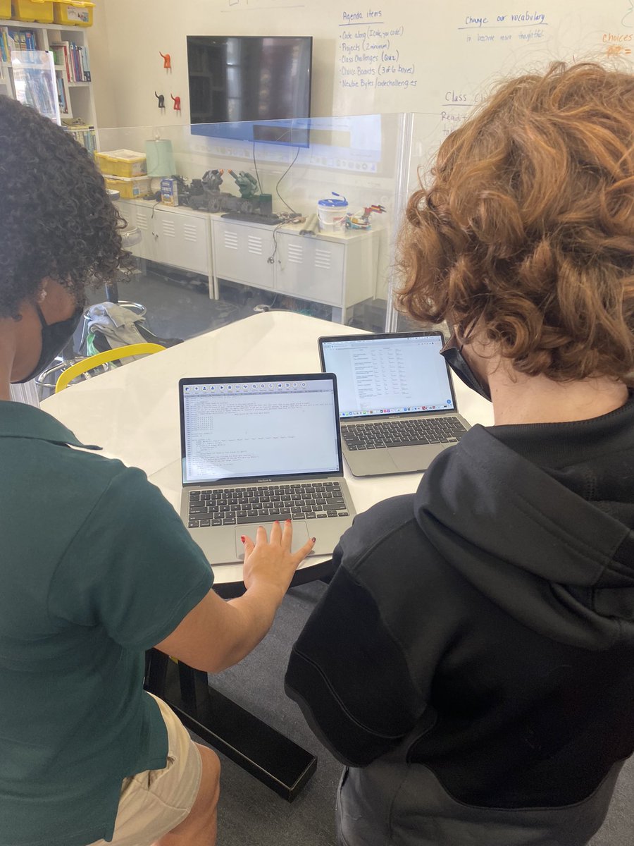 PineCrestSTEM's tweet photo. #PCGrade6 Students are completing code reviews this week! Being critical friends help us to grow as coders. #PCCompSci #PCEdTech #PCConfidence https://t.co/Q3lo3glSAh