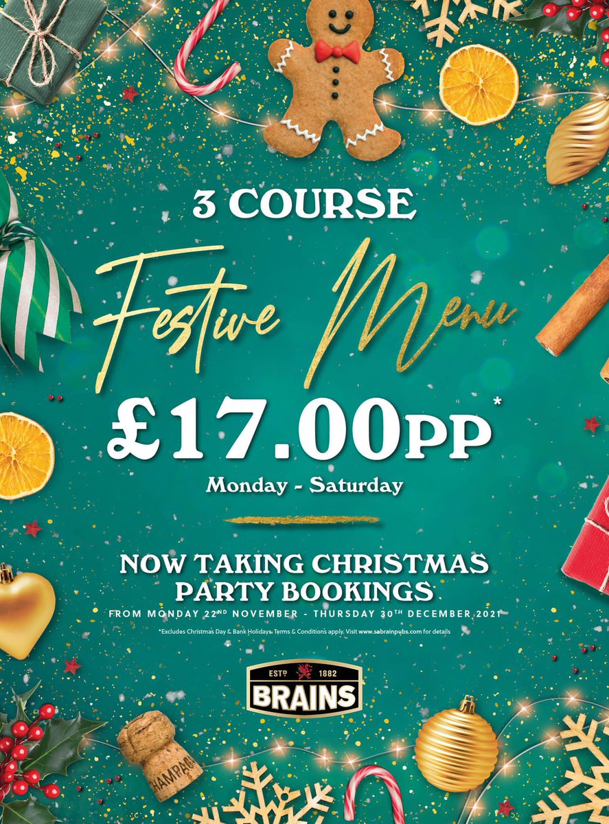 We still have availability left throughout November and December for Christmas Bookings! ❄️☃️

Email us at yard.cardiff@marstons.co.uk to secure a day full of festivities 🎄

#yard #cardiff #christmas #festivities #festivemenu