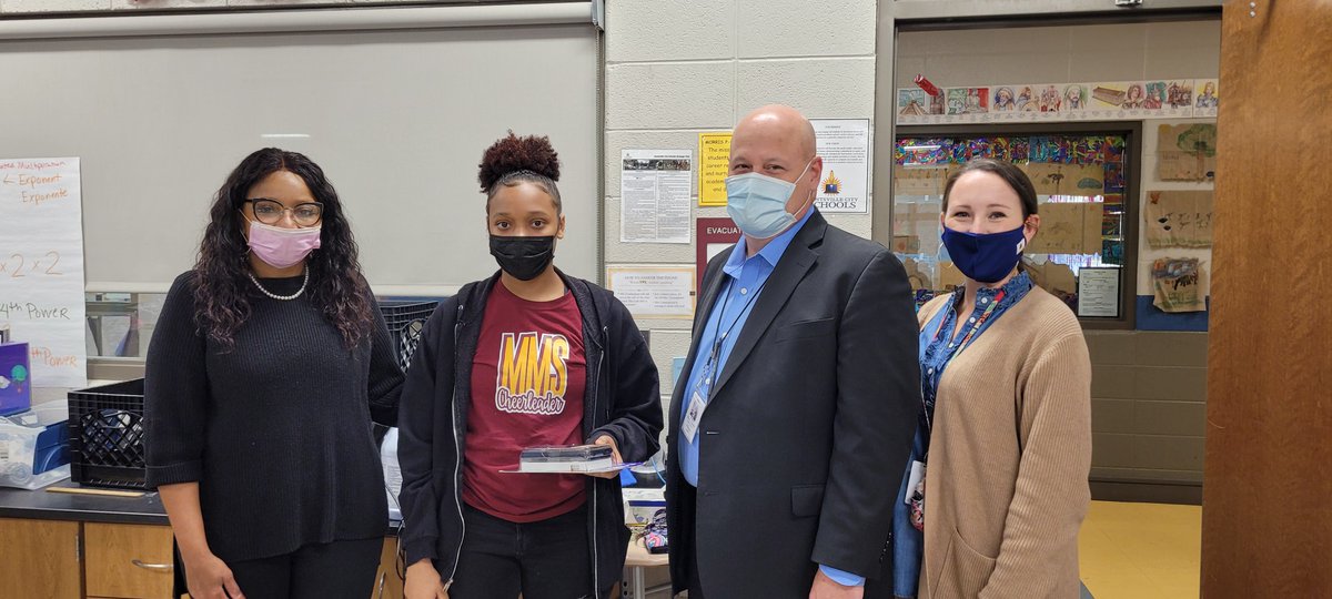 Congratulations to two of our Morris Middle Math superstars, Leslie Juarez and Annijah Green from Ms. C's class. Leslie finished the whole years worth of assignments in ALEKS and Annijah finished the most in a nine week period, 178. The were each awarded a graphing calculator.