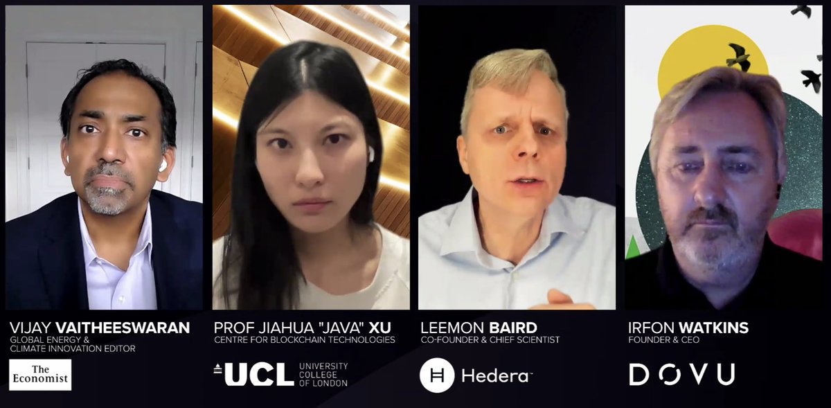 UKCBT_org's tweet photo. UCL CBT Associate Prof. @JiahuaJavaXu spoke at the panel Sustainability Start Ups: "#CarbonCapture, #Accountability &amp; #Energy Management” with  
@vvvchina (@TheEconomist), @leemonbaird (@hedera) and @irfonwatkins (@dovuofficial) at IOP Fall Forum 2021.
https://t.co/FreUD3JWfQ https://t.co/QOzoZ7PwB1