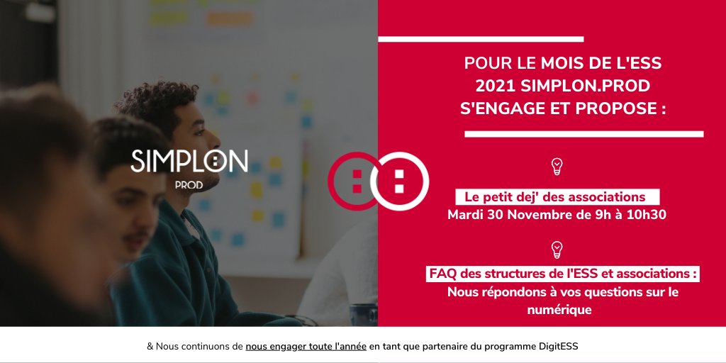 Nous y sommes, mois de novembre, mois de L#ESS ! 🤩
Voici notre programme pour les acteurs de l’ESS et associatifs pour ce mois 👇
Et c’est parti ! 🎉  
#MoisESS2021 #ESS