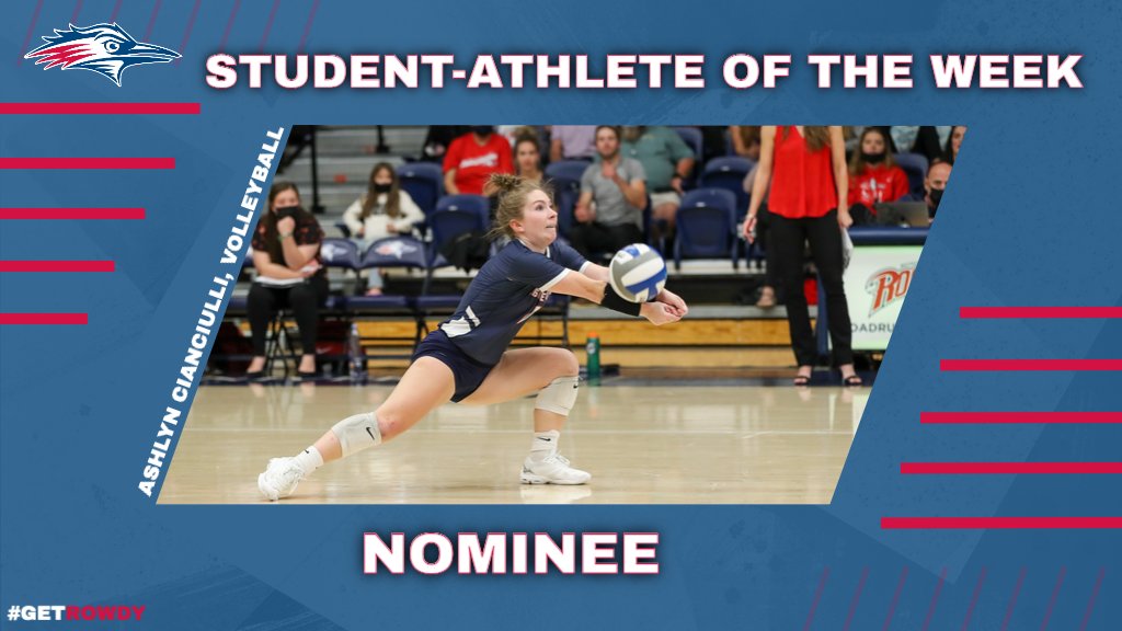 MSUDenverAthl's tweet photo. The second Student-Athlete of the Week nominee is
@MSUDenverVB's Ashlyn Cianciulli!

Ashlyn had a great pair of road games for the Roadrunners this weekend, racking up 27 digs &amp; a team-best of 3 aces in their 3-0 win over Fort Lewis on Saturday! 💪😤👊

#GetRowdy🔴🔵 https://t.co/7xzB0fazQX