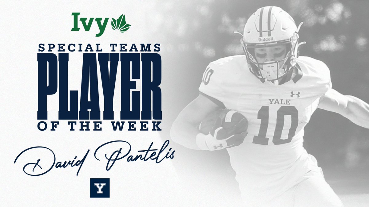 First year David Pantelis earns <a href="/IvyLeague/">Ivy League</a> Rookie AND Special Teams Player of the Week Honors!

READ ➡️  bit.ly/3qjoHLK

#ThisIsYale | #Team148
