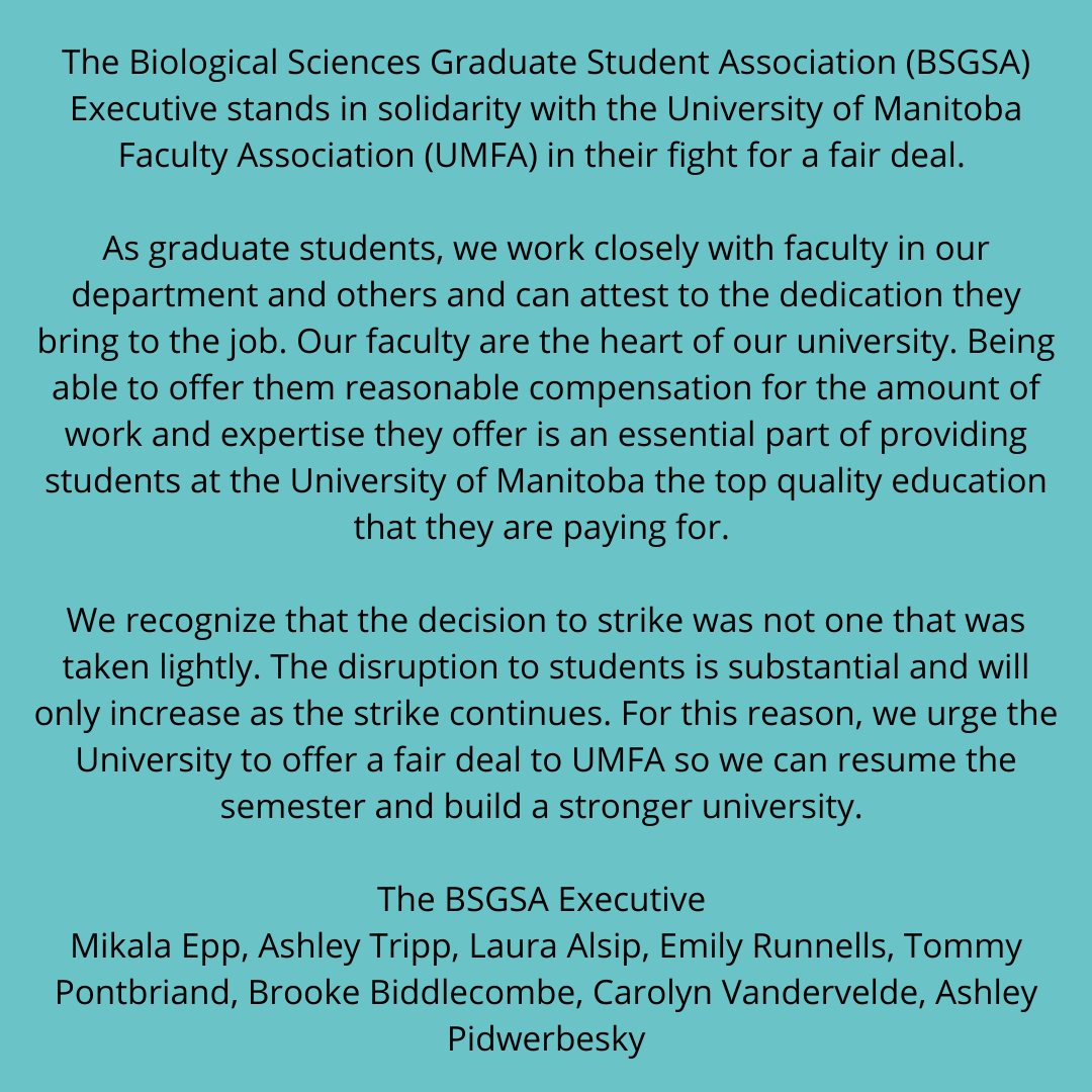uofmbsgsa's tweet photo. BSGSA stands in solidarity with @UMFA_FAUM @supportingumfa #umfa2021 https://t.co/60r6Opyxgm