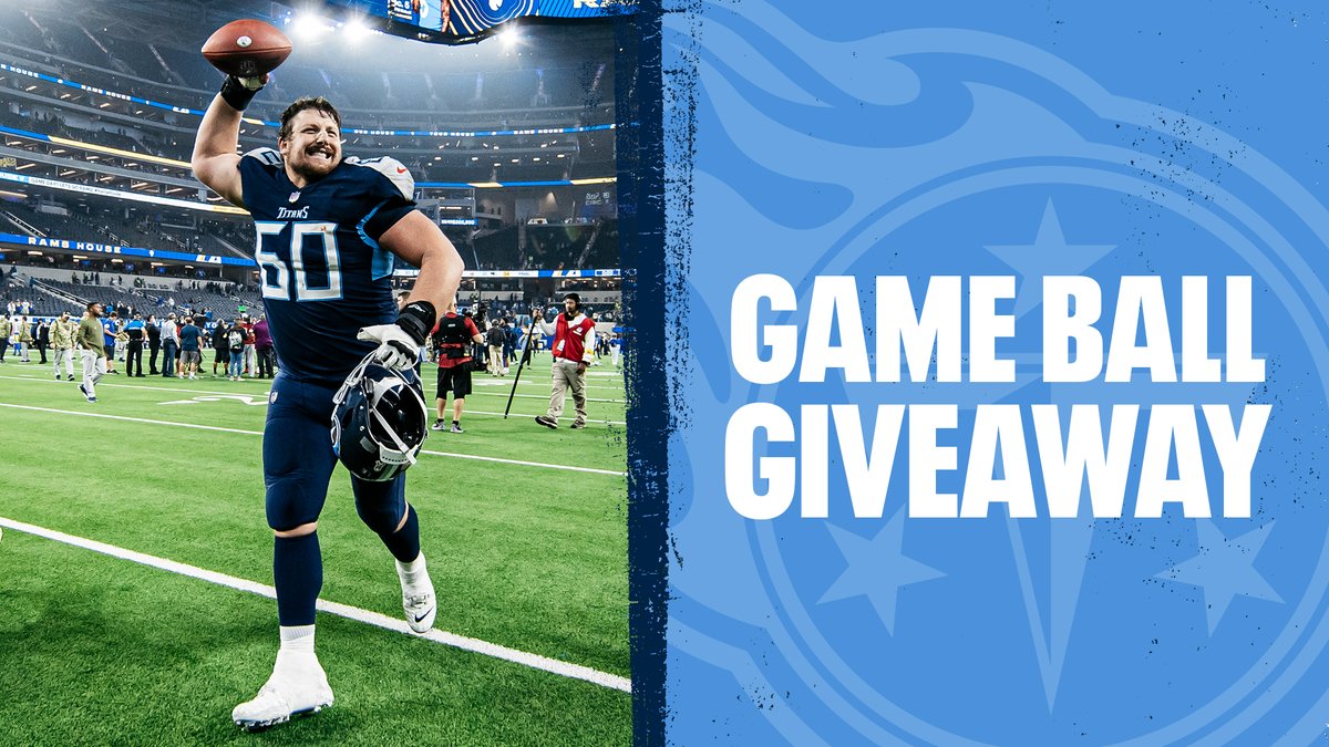 🏈 Titans Game Ball Giveaway 🏈 RETWEET + follow @Titans for a chance to win an official game ball from our victory over the Rams.