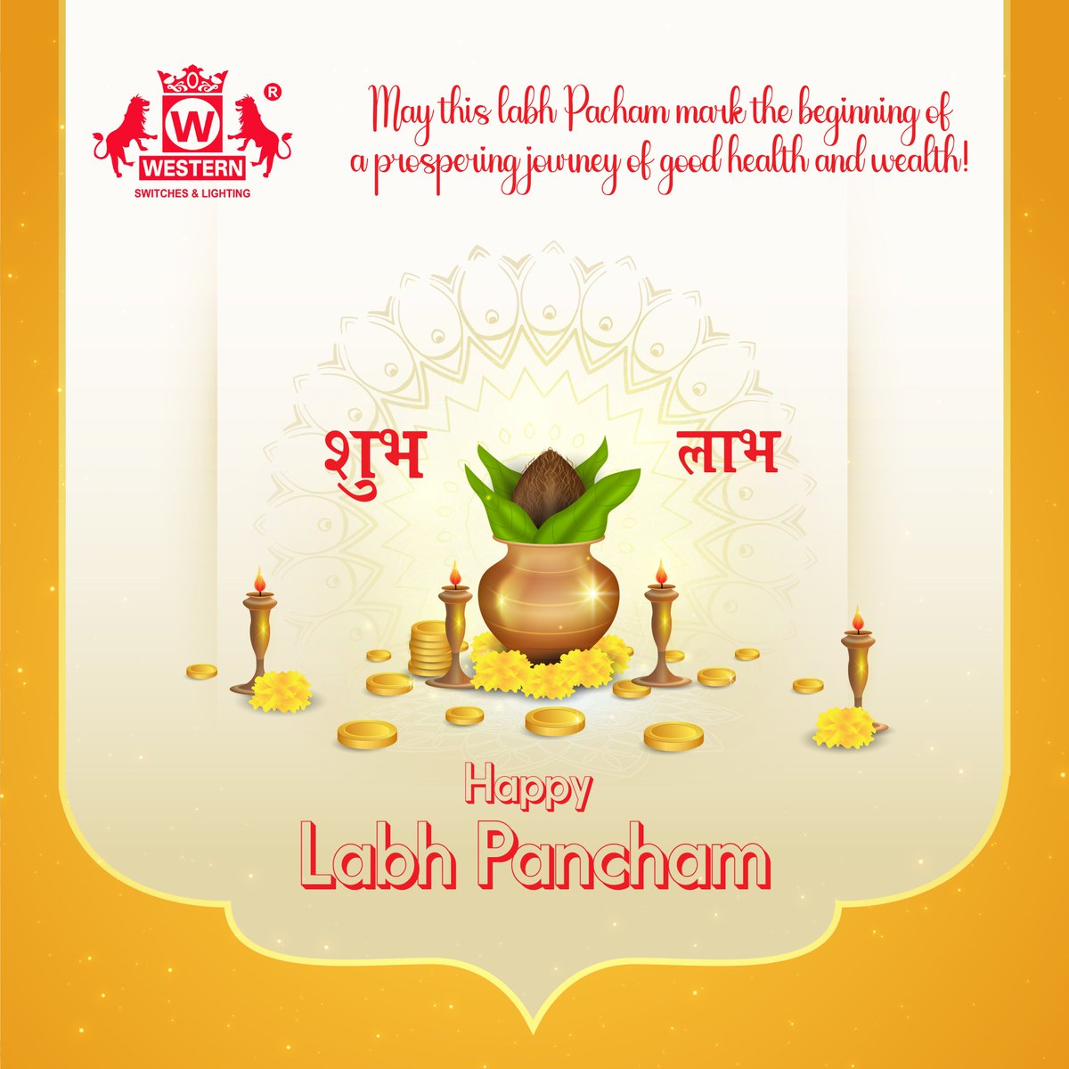 WesternEleInfo's tweet photo. We wish you and your family a happy #LabhPacham! May #GoddessLakshmi shower you with success and prosperity.   

#WesternElectricals #SubhLabh #GoodHealth #GujaratiFestivals #IndianFestivals #ElectricalBrand https://t.co/96GOlF8vyo