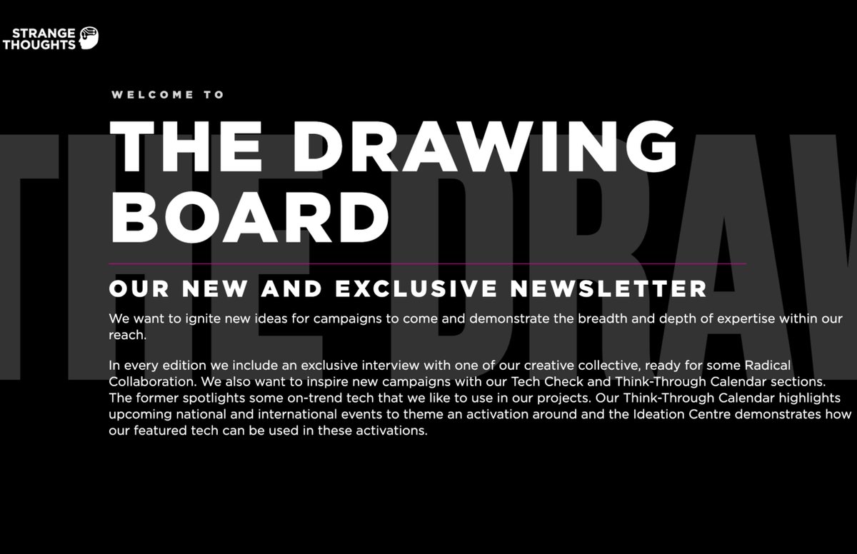 Introducing the first edition of our newsletter, The Drawing Board. 

This edition contains an exclusive interview with robotics engineer and DJ, <a href="/AdSpiers/">Ad Spiers</a> as well as a dive into IoT technology.

strangethoughts.co.uk/the-drawing-bo…

#tech #robotics #creative #interview #newsletter #IoT