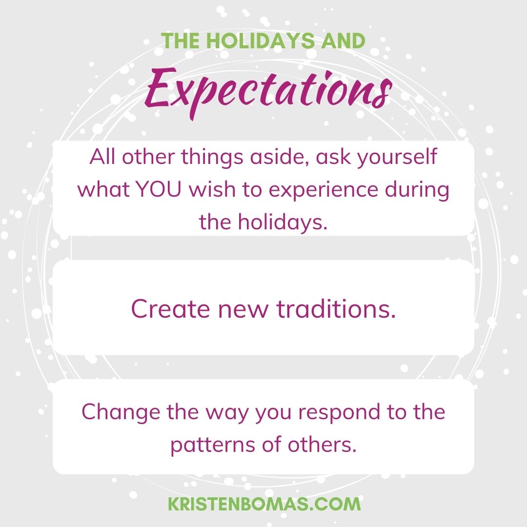 KristenBomas's tweet image. Expectations, assumptions, judgments, and taking things personally are a stage set for the mastery of challenges within you. Here are a few points to ponder before heading into this holidays season.

#Kristenbomas #expectations #holidayblues #FamilyDrama #holidayseason