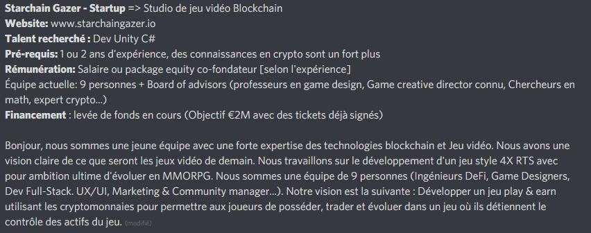 darill_black's tweet photo. Bonsoir Twitter! 

Pour un gros projet de jeu blockchain, nous recherchons un Dev Unity C# avec de préférence 1 à 2 ans d'XP derrière lui

DM pour plus d'infos, merci de retweet! 🔁 https://t.co/o1NNxL3dA8