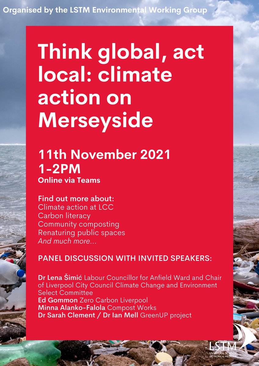 Think global 🌎, act local 🌳 <a href="/LSTMnews/">LSTM</a> environmental working group are holding a panel discussion this week during the #COP26 - tune in and learn about how you can make a difference with your community 🙌