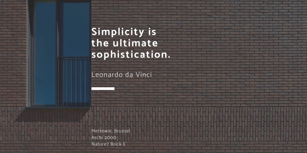 #MotivationMonday 💪

𝘚𝘪𝘮𝘱𝘭𝘪𝘤𝘪𝘵𝘺 𝘪𝘴 𝘵𝘩𝘦 𝘶𝘭𝘵𝘪𝘮𝘢𝘵𝘦 𝘴𝘰𝘱𝘩𝘪𝘴𝘵𝘪𝘤𝘢𝘵𝘪𝘰𝘯.
- Leonardo Da Vinci

🧱 bit.ly/BrickE
📐 #Archi2000
💡👉 bit.ly/WZCMettewie 

#Quote #QOTD #ShapingPlaces #DaVinci #Architectuur
