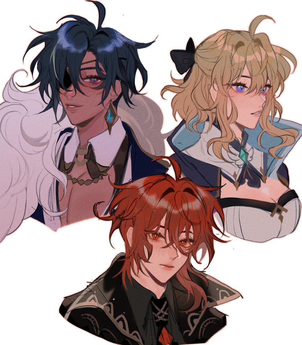 buruchii's tweet photo. sum cuties if they had short hair™ #GenshinImpact https://t.co/7cszMuaBzm