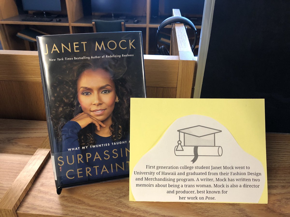 WarriorJ85's tweet image. We are celebrating #firstgenerationcollegestudent day at the library with the likes of @Sarah_Smarsh , @tarawestover , and @janetmock