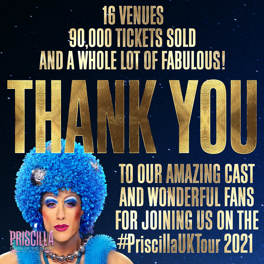 Our #PriscillaUKTour bus has made its last stop🚌

THANK YOU, THANK YOU, THANK YOU to everyone who's joined and supported us throughout this journey💖

To our cast, crew and audiences thank you for colouring our world with sunshine yellow each day✨