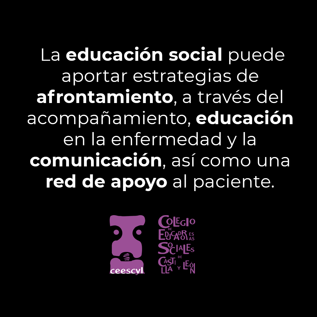 El cáncer no es solo una enfermedad, también se ha convertido en un fenómeno social.

Tras el diagnóstico, la educación social puede ayudar a afrontar la enfermedad a través del acompañamiento, educación en la enfermedad y el trabajo a en una red de apoyo.