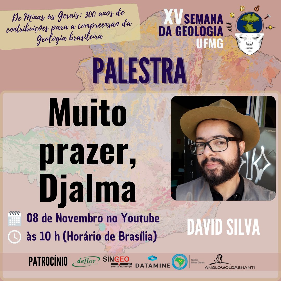 sgufmg's tweet photo. Está acontecendo agora a Palestra: "Muito prazer, Djalma" com o palestrante David Silva, vem assistir: https://t.co/TujwlbjgbS

#DjalmaGuimarães #geologia #engenhariageológica #geografia #paleontologia #engenhariademinas #engenhariaambiental #engenhariacivil #geociências #sgufmg https://t.co/tdtzv54vJ4