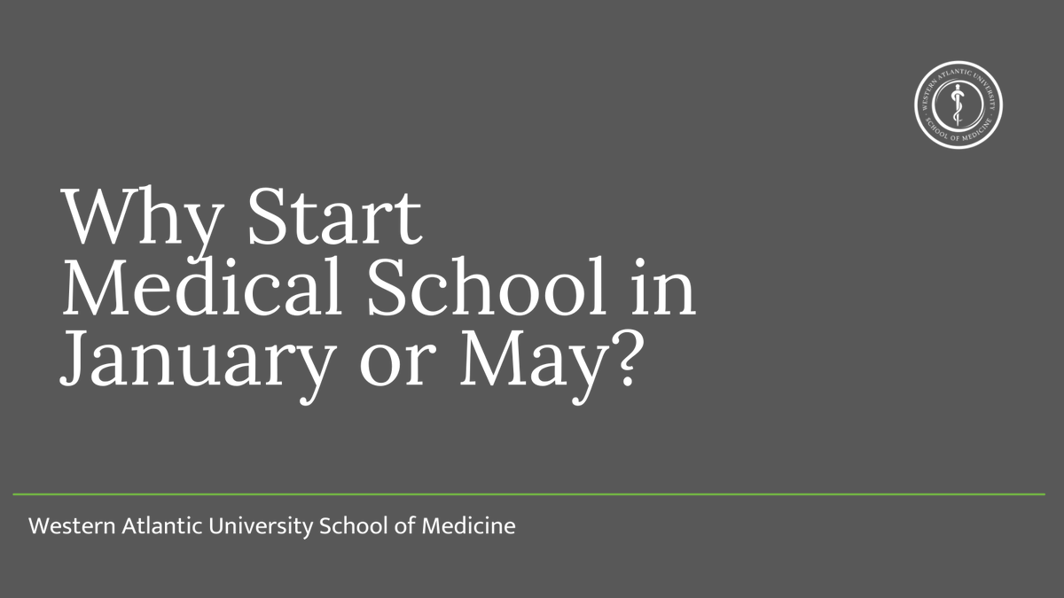 WAUSM_MD's tweet photo. WAUSM has three start terms a year: January, May, and September. So, why would you start medical school in January or May? Let us explainโฆ
--
#medtwitter #medicalschool #medschool #medicaleducation #premed #preclerkship #medschoolbound #premedstudent #MDprogram https://t.co/J0xYpmlaMN