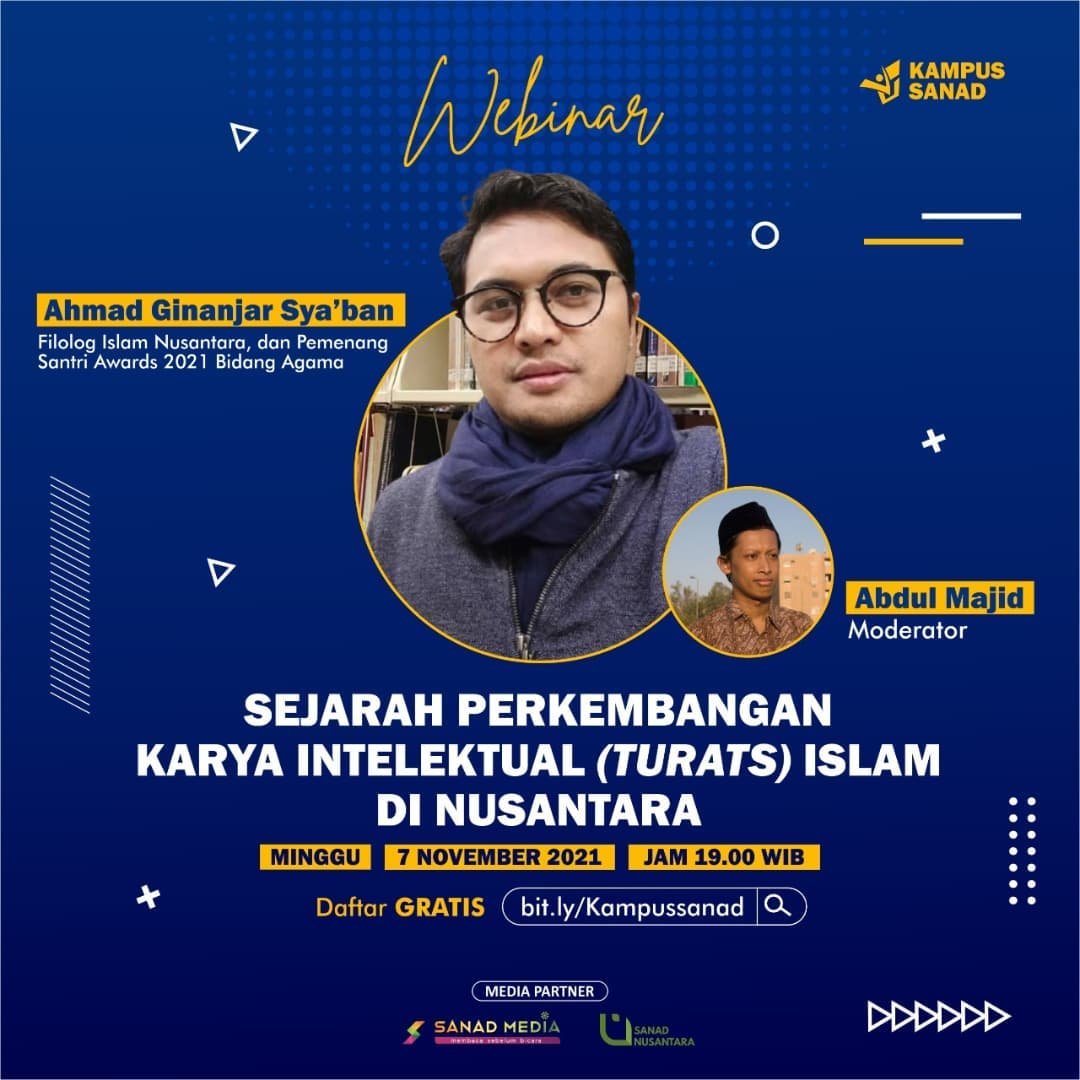 Webinar Kampus Sanad kemarin ngobrol seputar "Sejarah Perkembangan Karya Intelektual (Turats) Islam di Nusantara" bersama Ajengan Ginanjar Sya'ban.

Teman-teman bisa menyimak ulang kajiannya di link berikut ini:
youtu.be/rhdneiaxy7U

Jangan lupa like dan subscribe😀🙏