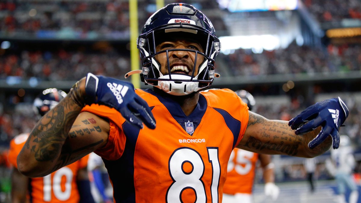 AroundTheNFL's tweet photo. Broncos WR Tim Patrick on Cowboys' first-quarter fourth-down attempts: "That s--- disrespectful. They trying us. And that's what happens when you try us"

https://t.co/MJKuUnDqVF https://t.co/cI8E7GmAJY