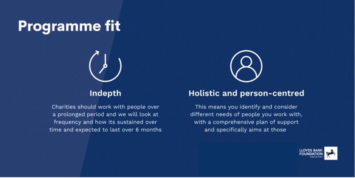 What do we look for in the work we fund? Here is a little breakdown of things we consider when looking at applications we receive for our two-year, core cost grants of £50,000. To find out more, check your eligibility and apply, visit our website! bit.ly/2SfAxrx