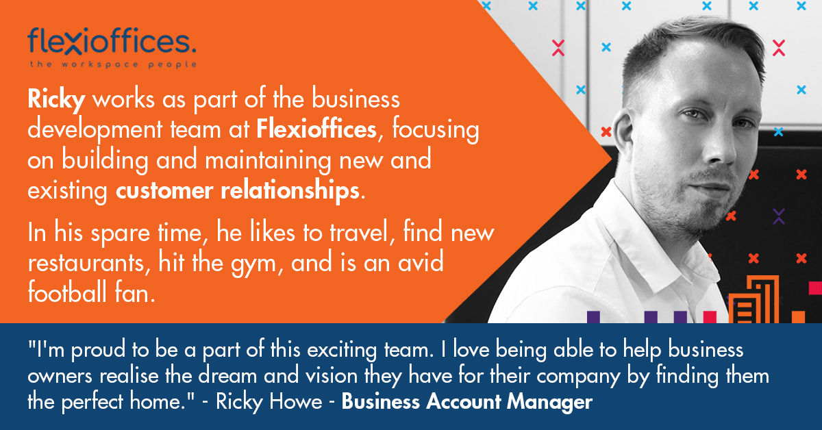 flexioffices's tweet photo. NEW STARTER | Meet Ricky Howe π€
Ricky joined Flexi in October, adding firepower to the new business team. Ricky is our new Business Account Manager for Flexi and will be looking to build and maintain customer relationships.
#Flexipeople https://t.co/87KB5QXS9y