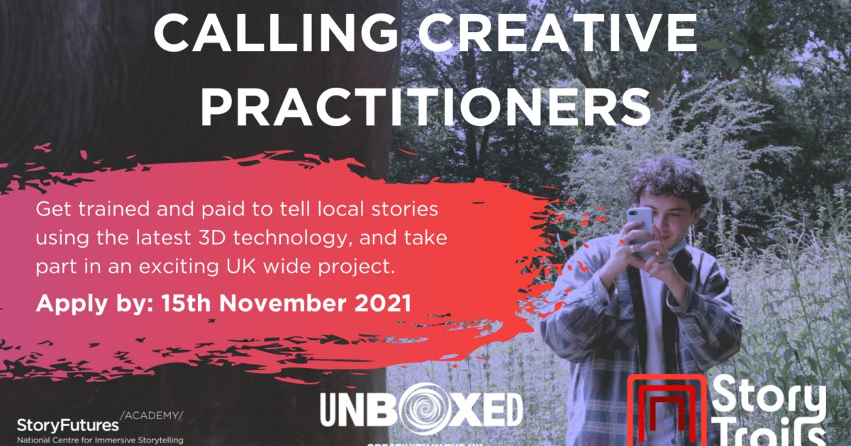 Story Futures Academy are seeking diverse UK-based storytellers to take part in a nationwide immersive project about our past, our future, and belonging.
Deadline 15 Nov
buff.ly/3aVldWI