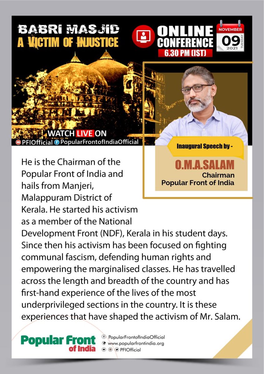 Deshwasihai's tweet photo. #BabariMasjidAVictimOfInjustice
@oma_salam @KeypadGuerilla @LadyVelvet_HFQ @IAMCouncil 
#IndiaWithPFI https://t.co/iTasz6K2P4