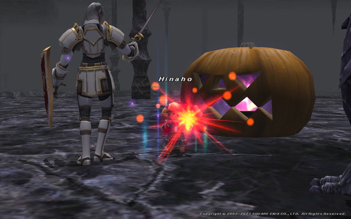 TAKE_2ndG's tweet photo. ワールド名:Bahamut
キャラクター名:Hinaho
欲しい賞品：【2】装備品「ピンクサブリガ」
コメント：デーモン無視してデジョン中に殴られる人
#FF11 #ヴァナでカボチャ探し https://t.co/MujqH5T0jg