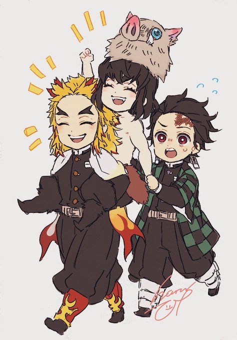 ꐑ(ړײ ꐑ)ハルヒナさんがTwitterに投稿した竈門炭治郎(鬼滅の刃)のイラスト。