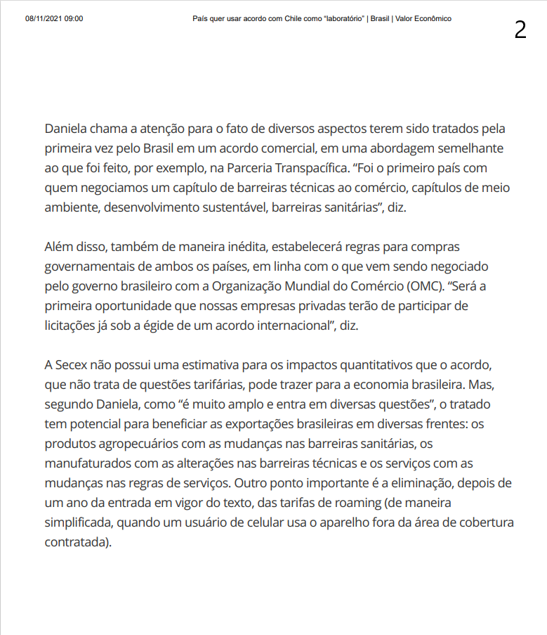 subrei_chile's tweet photo. En entrevista en @valoreconomico, Subsecretario @rodrigoyanezb se refiere al Acuerdo de Libre Comercio entre Chile y Brasil, recientemente aprobado por el Senado brasileño 🇨🇱🤝🇧🇷 Brasil es nuestro principal socio comercial en la región 🌎 https://t.co/DSNDTFfshy