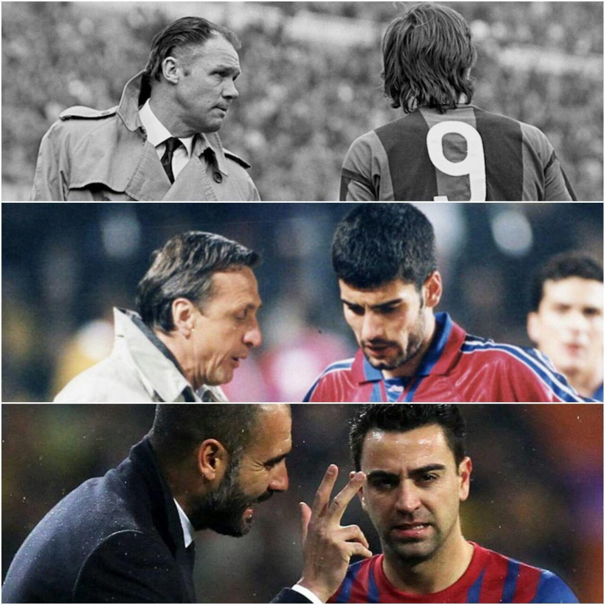 GuardiolaTweets's tweet photo. Xavi "My first defender is the forward, and my first forward is the goalkeeper. It is the Cruyff philosophy, everything depends on everyone."#Pep #ReInventingTheGame https://t.co/0F4WoXiKUC