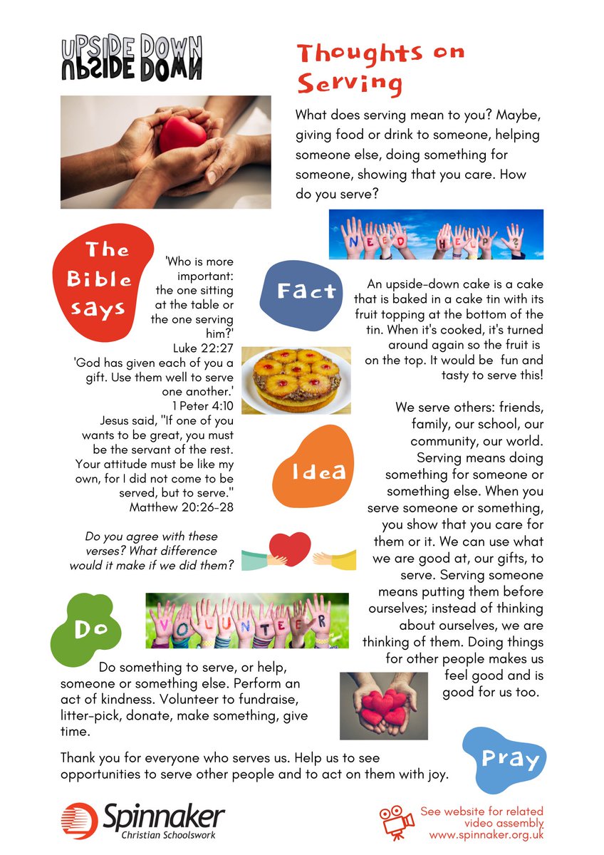 Spinnakertrust1's tweet image. #ThoughtsOn Serving: What does serving mean to you? Maybe, giving food or drink to someone, helping someone else, doing something for someone, showing that you care. Explore the idea of serving with this reflection.

PDF: bit.ly/3G2Ridv

#ClassReflection
#CircleTime