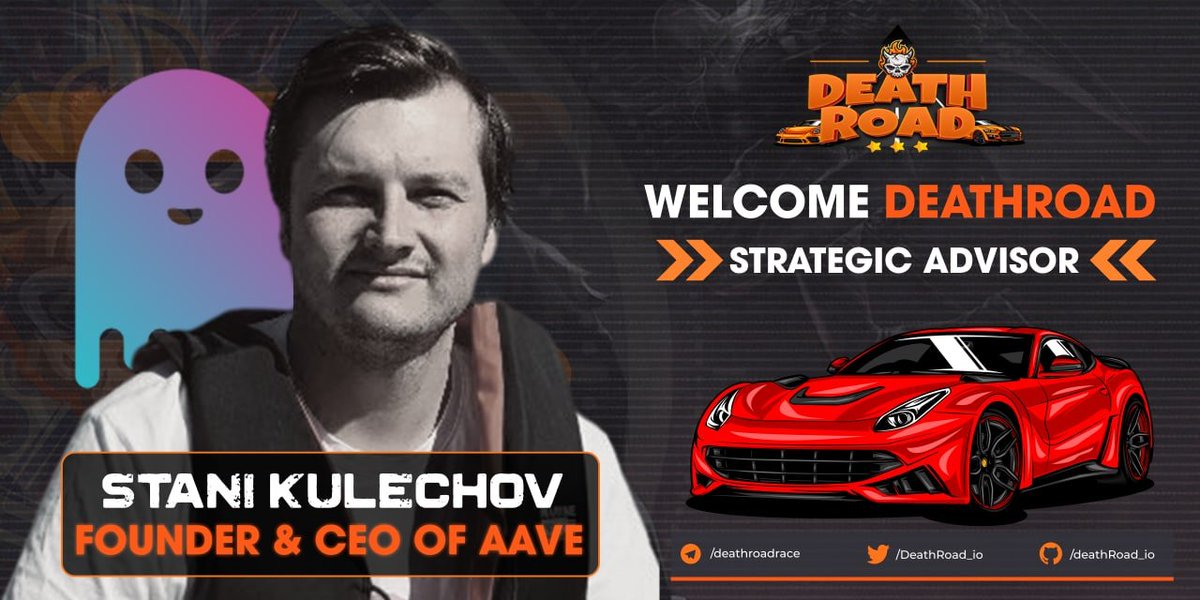 DeathRoad_io's tweet photo. 🌟 DeathRoad announces a new Strategic Advisor — @StaniKulechov — Founder and CEO - @AaveAave 

🚀 Stani sees huge growth potential in #DeathRoad and is here to give a hand for the future of the first Metaverse Racing Game. 🏎️🏎️

Stay tuned for more surprise! 

#Metaverse $DRACE https://t.co/BtLru4pV1i