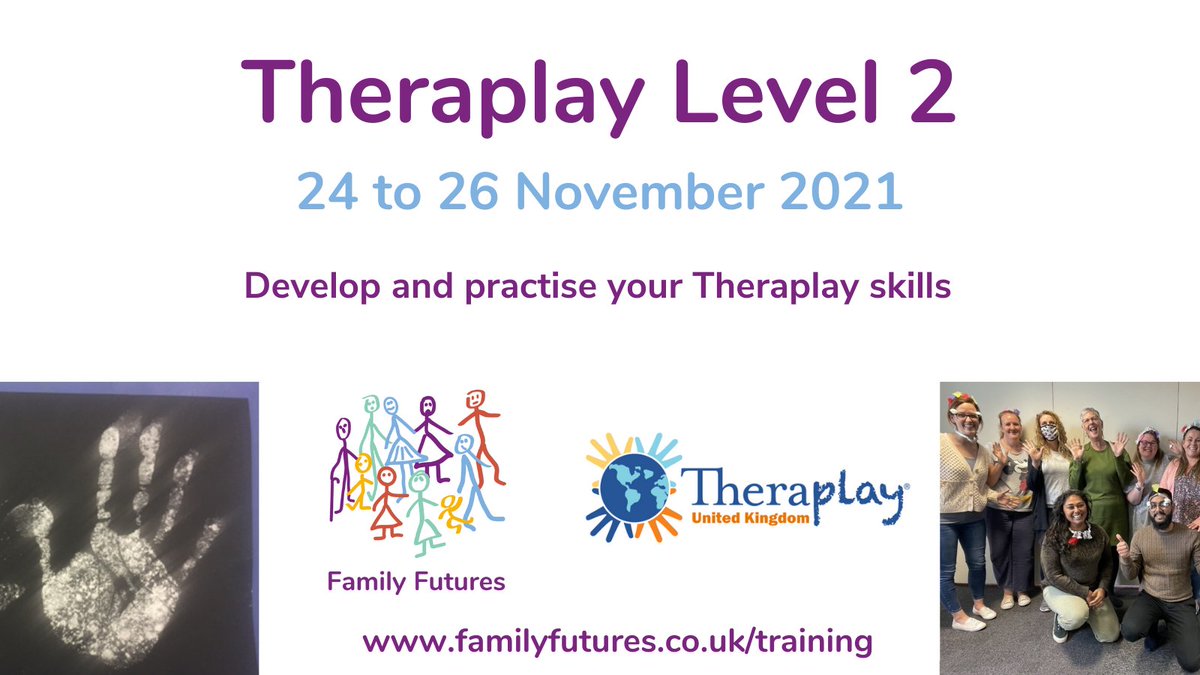 Professionals working with care-experienced children, we have a few spaces on our Theraplay Level 2 training this month. Meet others, practise your skills and have fun on our 3-day course with experienced #Theraplay trainer, Jay. 
More info/bookings at  familyfutures.co.uk/product/therap…