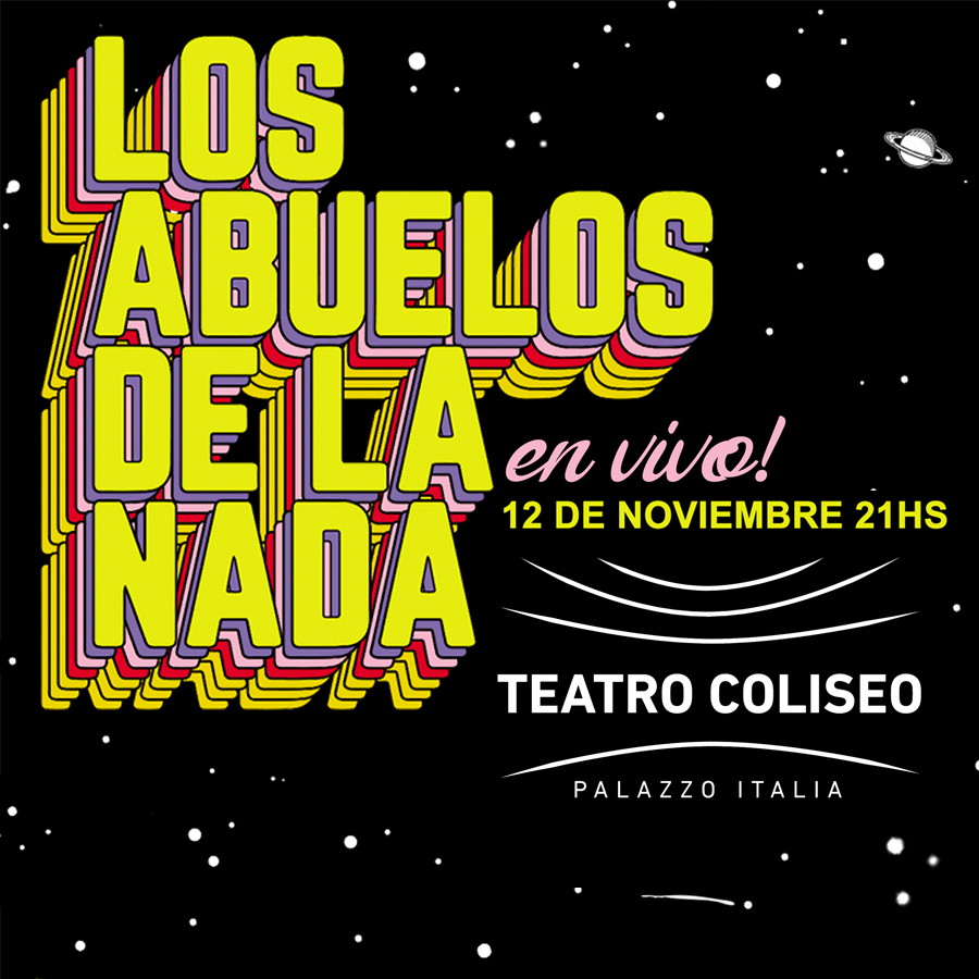🎶 <a href="/LADLNOFICIAL/">losabuelosdelanada</a> en vivo, en una noche muy especial, con todos sus grandes éxitos y presentando su nuevo disco
 
📍 <a href="/teatro_coliseo/">Teatro Coliseo</a>
🗓️ 12 de Noviembre

🎫 Apurate a comprar tus #Etickets acá bit.ly/2UL9Ps0
