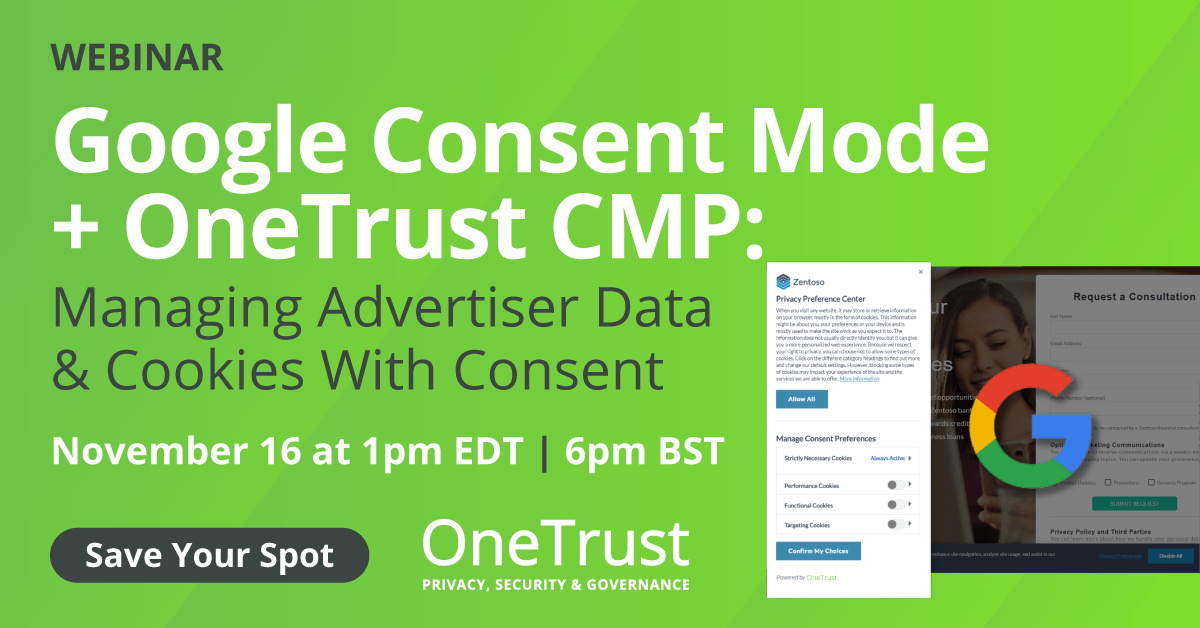 Managing Cookie Compliance Using OneTrust Cookie Consent