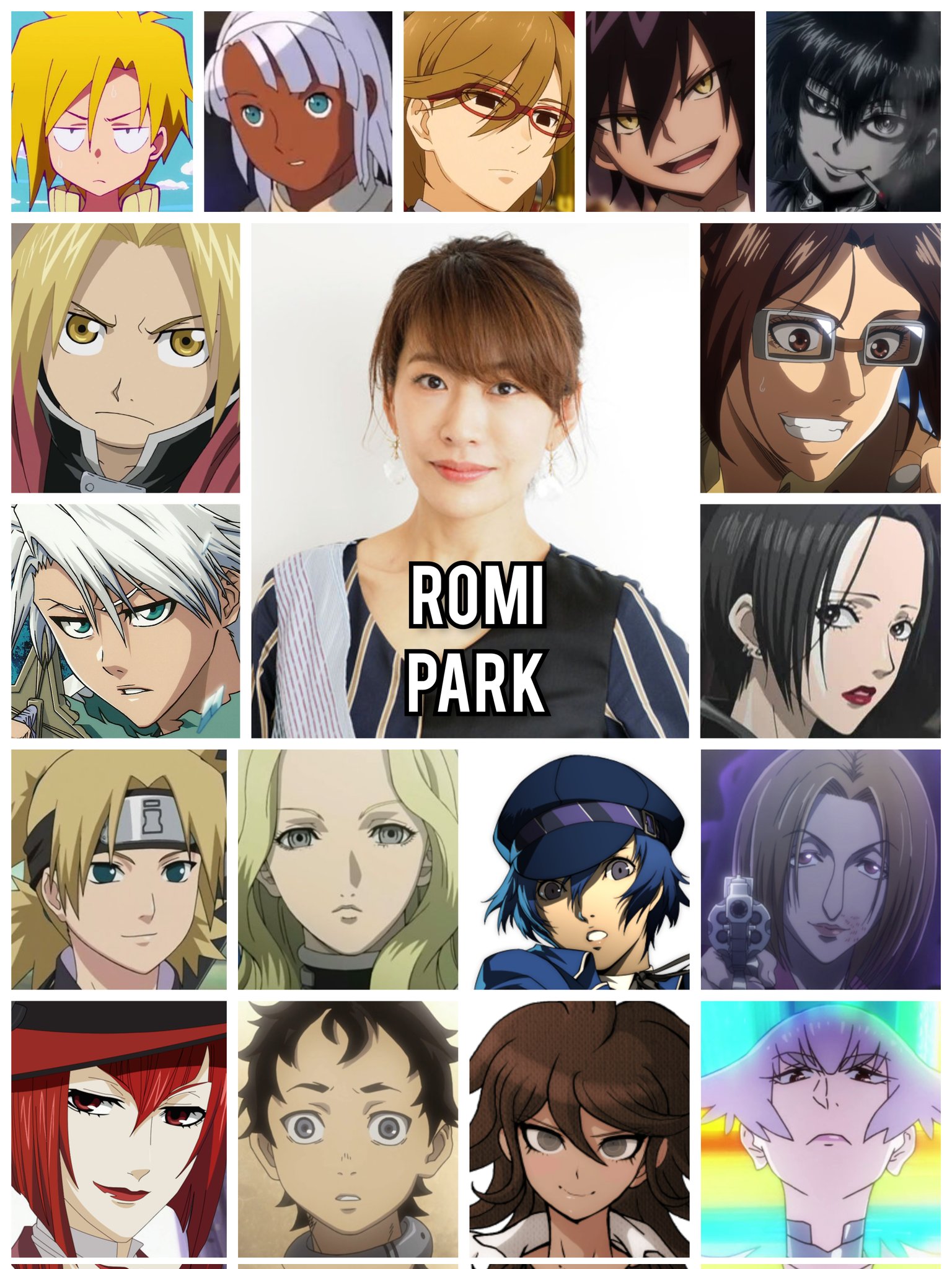 Personagens Com os Mesmos Dubladores! on X: Uma das dubladoras japonesas  mais sensacionais, em termos de sua incrível versatilidade! A grandiosa  seiyuu Romi Park! Romi é conhecida por dublar o Edward Elric