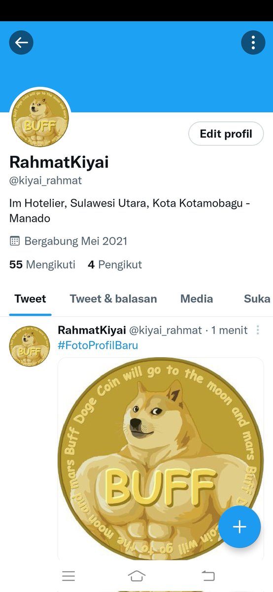 Holderbitcoinin's tweet photo. @buffdogecoin HAY BUFF DOGE. ALREADY CHANGE.. BUFFDOGE TO THE MOON 🚀🚀🚀🚀
 @buffdogecoin
#BUFFDOGECOIN
#buffdogearmy 
#buffdogecoinarmy 
#ToTheMoon
#BUFFDOGEINDONESIA 

🇮🇩🇮🇩🇮🇩🇮🇩 https://t.co/OVQdUv8WfS