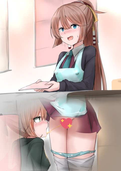 skebリクエストの風雲と秋雲です。 