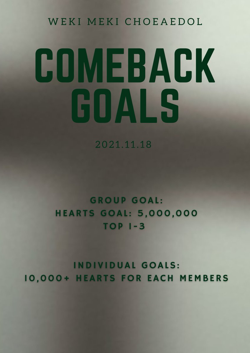 Hello Ki-lings! starting today let us start collecting hearts in CHOEAEDOL. We have a goal of 5 Million hearts, remember that if we rank 1st we can have a chance to promote the song in that app, so please participate as choeaedol is our best when it comes to voting app #WekiMeki