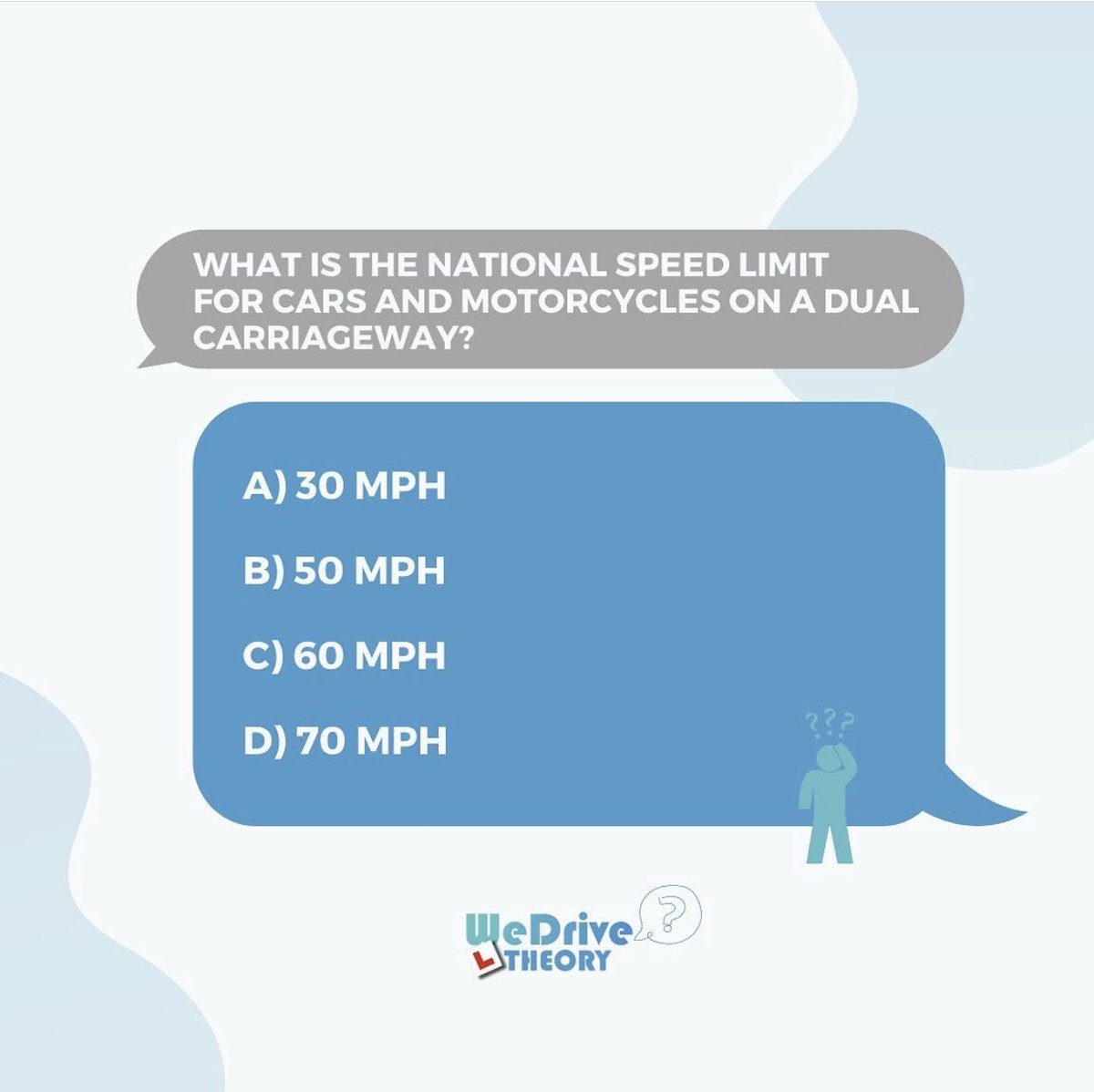 WeDriveUK's tweet image. An *easy* theory question to ease into another week of work.. comment the answer below! 🤔👏🏼 #drivingtheorytest #drivingtheoryquestion #drivingtheoryapp #WeDriveTheory